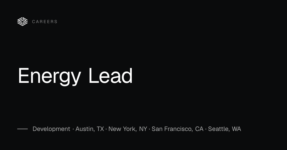 Energy Lead | Fluidstack Careers | Fluidstack
